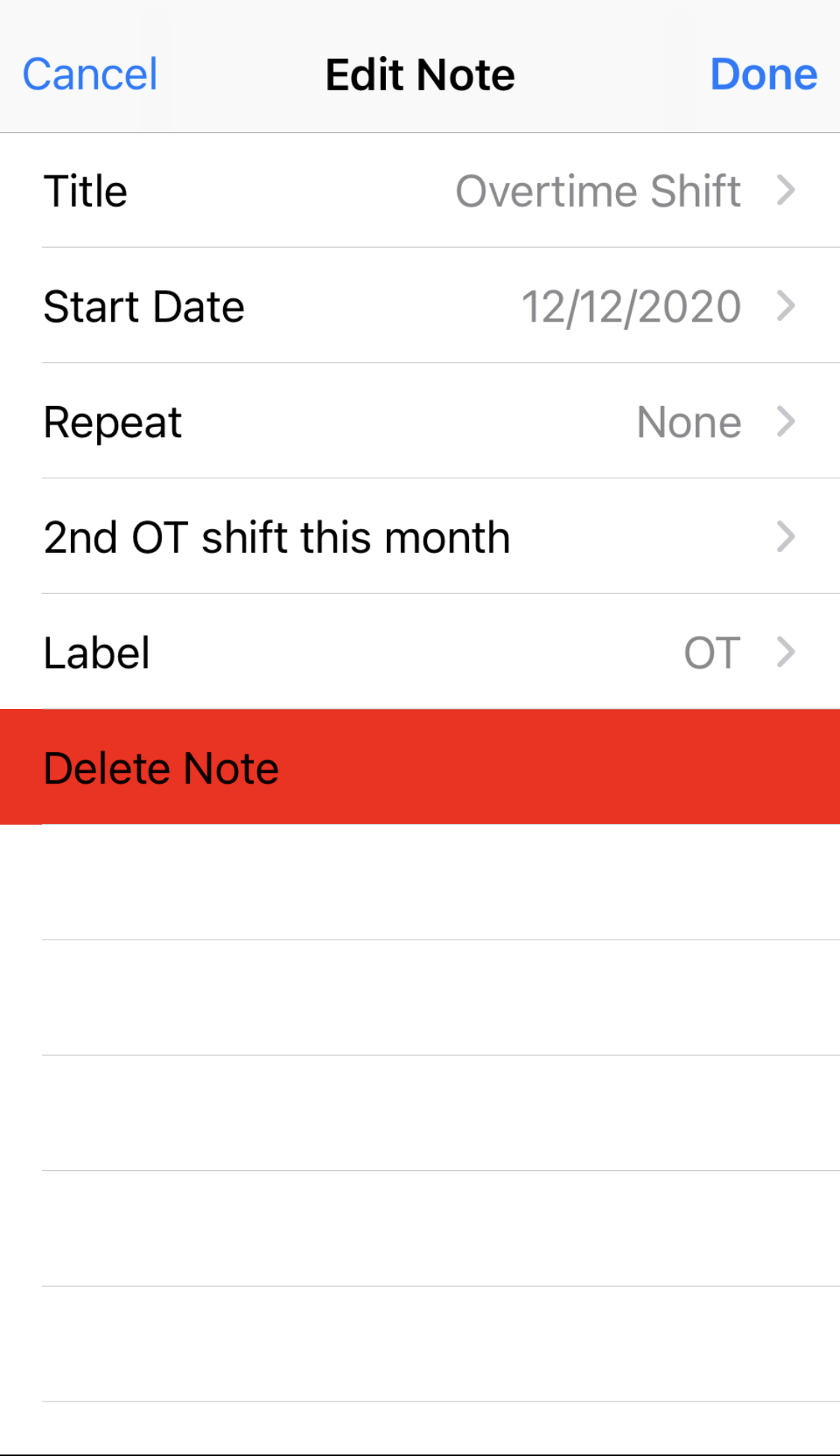 eCal Emergency Calendar – Edit Notes eCal Emergency Calendar - Edit Notes
